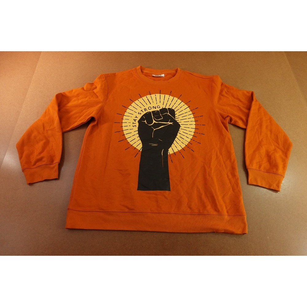 Black History Month Target Adult Large Orange Stay Strong Graphic Sweatshirt NWT